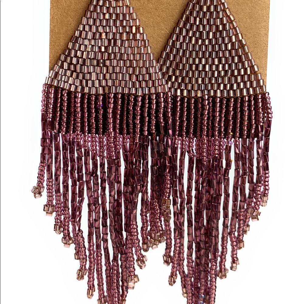 Large bead earrings - Picture 5 of 5